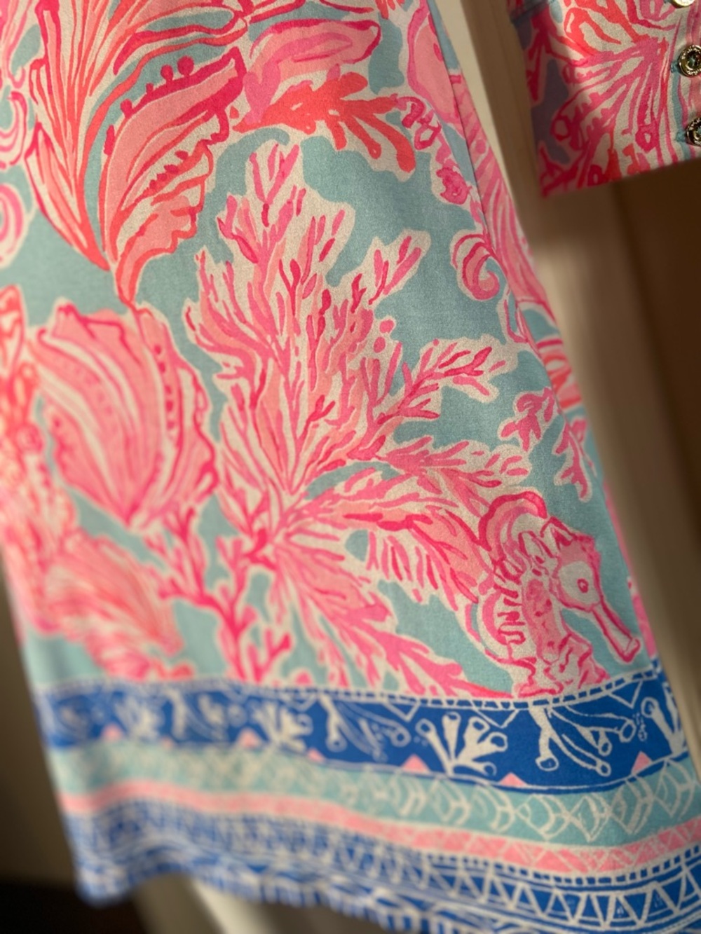 Lily Pulitzer~NWT~Seasalt Blue~UPF 50+~Sophie Dress~3/4 Sleeve~Boat Neck~Size XS - Picture 6 of 16